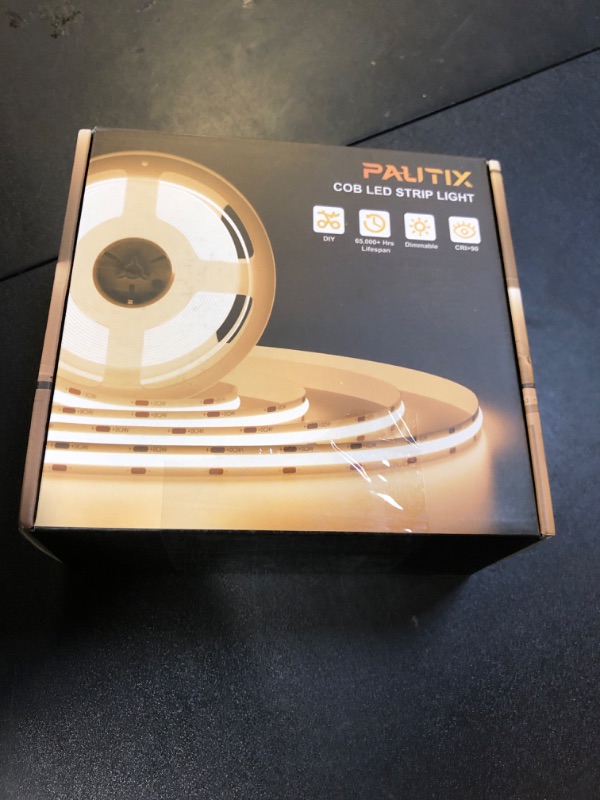 Photo 1 of PAUTIX COB LED Strip Light 16.4ft,Engineering Level UL Listed Warm White 3000K,CRI93+ Super Bright High Lumen,Dimmable 24V Flexible LED Tape Light with RF Remote,for Cabinets,Home&Office DIY Lighting