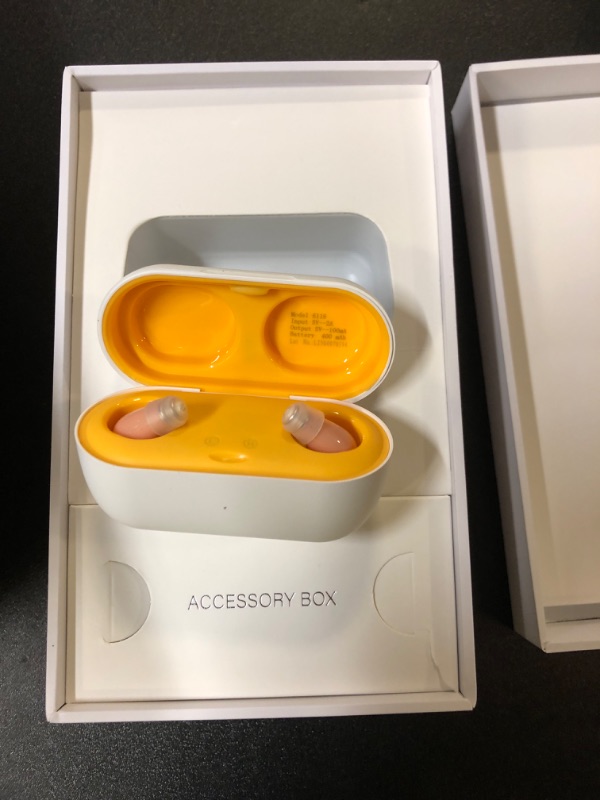 Photo 1 of Hearing Aids, Rechargeable Digital Hearing Aids for Seniors, Noise Cancelling with 16-Channel Sound Processing, Invisible Hearing Aids for Men Women with Charging Case (1, yellow)