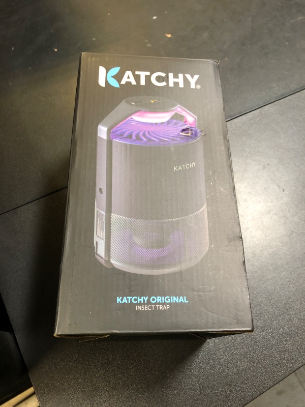 Photo 1 of Katchy Indoor Insect Trap - Catcher & Killer for Mosquitos, Gnats, Moths, Fruit Flies - Non-Zapper Traps for Inside Your Home - Catch Insects Indoors with Suction, Bug Light & Sticky Glue (Black)
