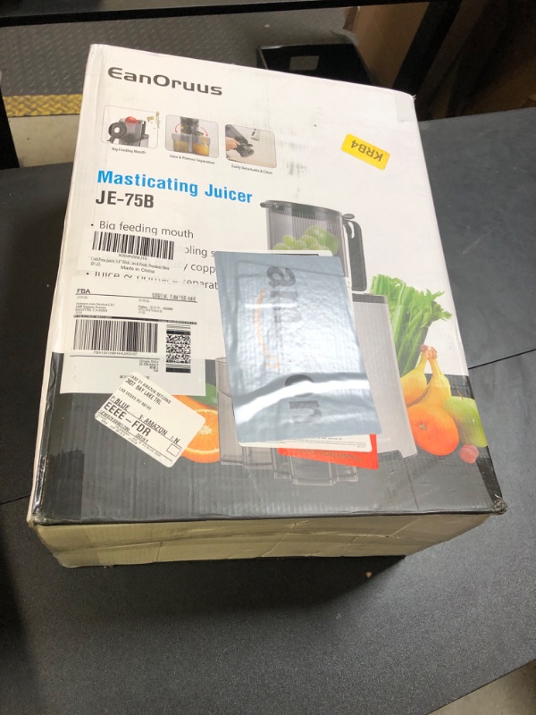 Photo 1 of Cold Press Juicer, 5.3" Wide Feed Chute Juice Extractor Machine with 400W, High Juice Yield, Slow Masticating Juicer for Whole Vegetables & Fruits, Metallic Silver
