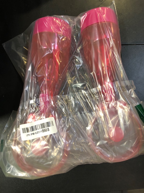 Photo 1 of O2COOL Deluxe Handheld Battery Powered Water Misting Fan (Raspberry) 2 Pack