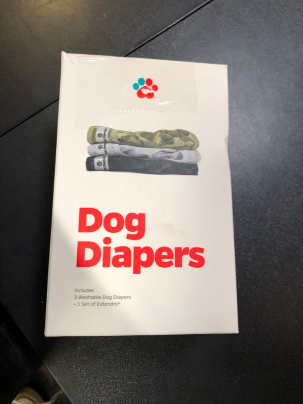 Photo 1 of Pet Parents® Washable Dog Diapers (3pack) + Extendrs® of Durable Doggie Diapers, Premium Dog Diapers Female & Male (Small, Camo)