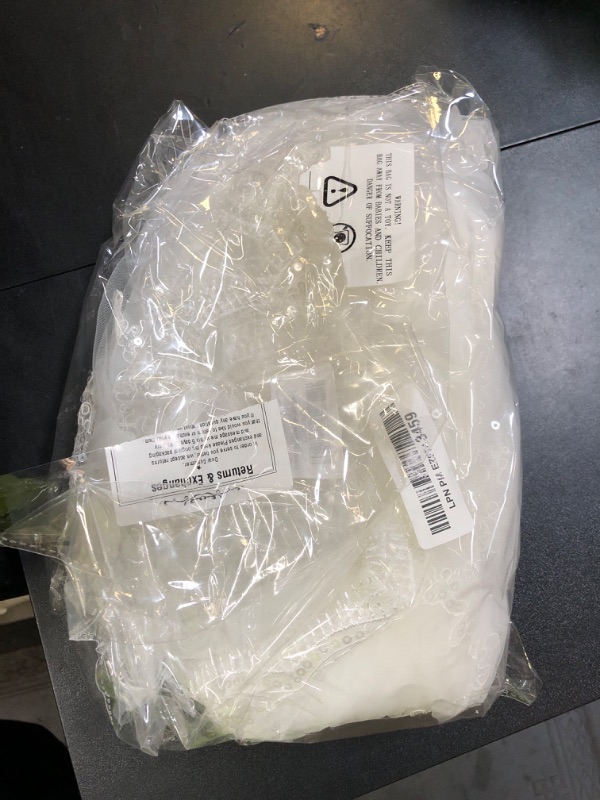 Photo 1 of Ursumy Glitter Bride Wedding Veil Lace Cathedral Veil Sparking Soft Tulle Bridal Veils with Comb 118" (Ivory)