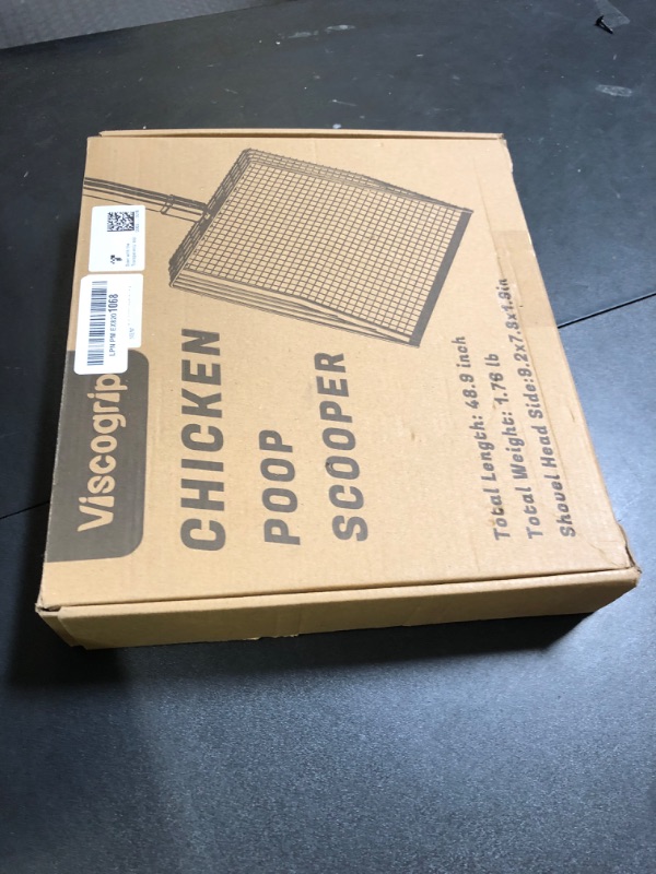 Photo 1 of Viscogrip Chicken Poop Scooper, 304 Stainless Steel Shovel Head, 4-in-1 Chicken Litter Scoop with Handle for Chicken Coop & Pet Waste Cleaning, Multifunctional Litter Sifting Shovel(20 to 49")