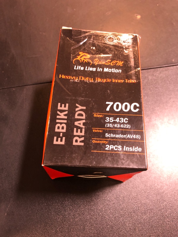 Photo 1 of 700C Heavy Duty Bike Tubes 700x35C/38C/40C/43C AV48 Schrader Valve (35/43-622) 700C Bicycle Inner Tubes Compatible with 700x35C 700x36C 700x37C 700x38C 700x40C 700x42C 700x43C Bike Tire Tubes 2-PCS