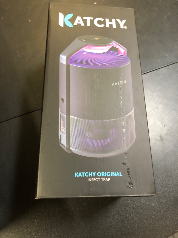 Photo 1 of Katchy Indoor Insect Trap - Catcher & Killer for Mosquitos, Gnats, Moths, Fruit Flies - Non-Zapper Traps for Inside Your Home - Catch Insects Indoors with Suction, Bug Light & Sticky Glue (Black)