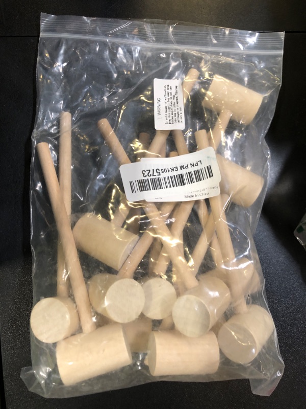 Photo 1 of Litoexpe 12pcs Mini Wooden Hammers, Crab Lobster Wooden Mallets, Natural Hardwood Wood Hammer Pounding Tool for Seafood, Shellfish, Breakable Chocolate Heart (38 * 24mm)