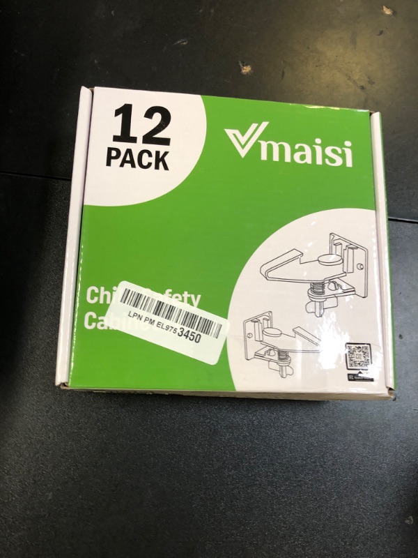 Photo 1 of 12 Pack Cabinet Locks Child Safety Latches - Vmaisi Baby Proofing Cabinets Drawer Lock with Adhesive Easy Installation - No Drilling or Extra Screws (White)