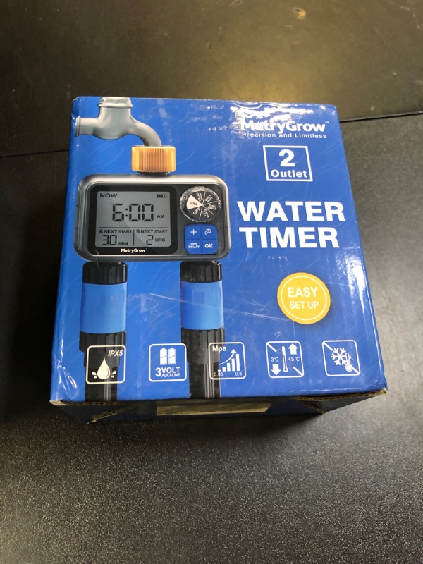 Photo 1 of Sprinkler Timer, Programmable Irrigation Water Timer with 2 Brass Inlet for Garden Hose, Automatic Watering System for Yard Lawn, Rain Delay