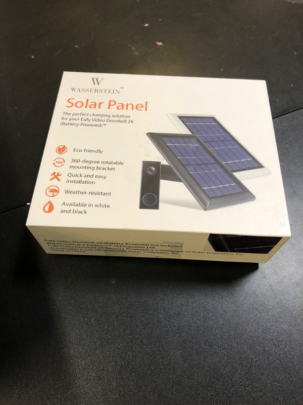 Photo 1 of Wasserstein Weatherproof Solar Panel Compatible with eufy Doorbell (Security Wi-Fi Video Battery-Powered Doorbell) (White) (Eufy Video Doorbell 2K Not Included)