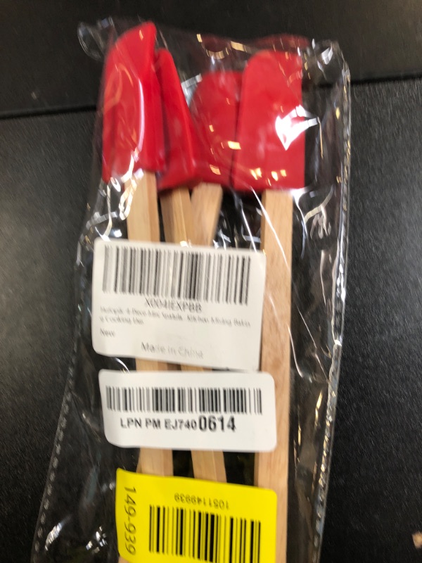 Photo 1 of Hufopik 4-Piece Mini Spatula Set, Red color  only Rubber Spatula for Kitchen Mixing Baking Cooking Use