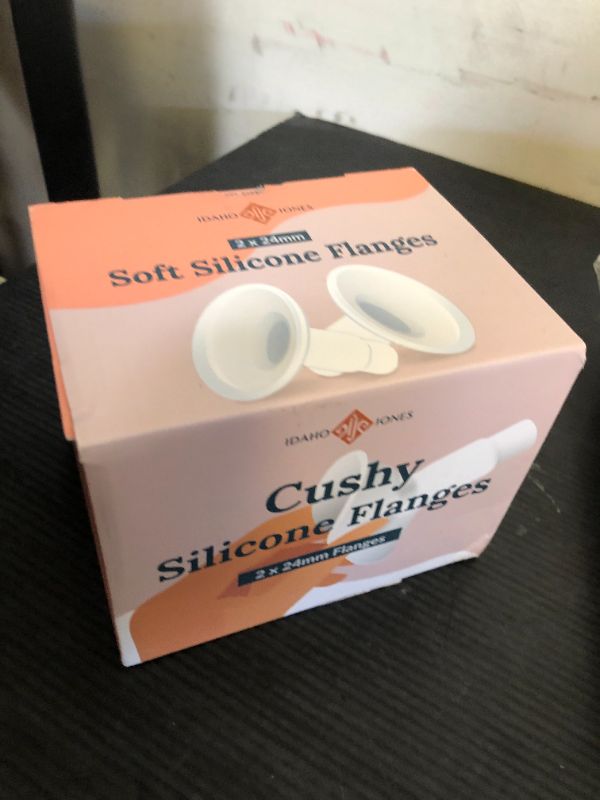Photo 1 of Cushy Silicone Flanges, Breast Shields - Replacement Pump Parts - for Spectra, Lansinoh, Medela Pumps - Great for Elastic Nipples - Double (2 Pack) - 21, 24, 27, 30 mm