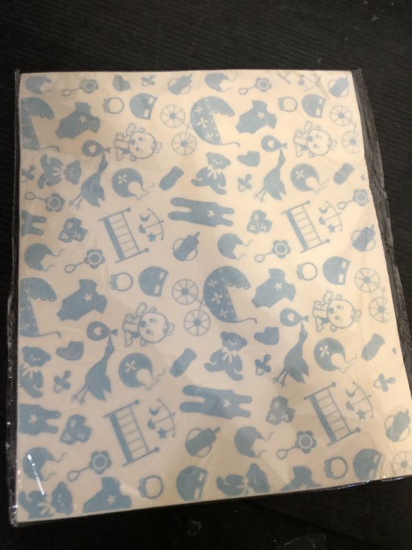 Photo 1 of 100 Sheets Baby Shower Wax Paper for Food ROOKEA Blue Deli Paper Wrap Sheet Sandwich Candy Cookies Wraps Waterproof Oil-proof Picnic Basket Liners for Baking Kitchen Home Baby Shower Party Supplies