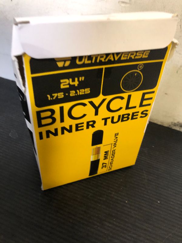 Photo 1 of Ultraverse Bike Inner Tube for 24 X 1.75/1.95/2.10/2.125 inch Bicycle Tire Sizes with Schrader Valve - Rubber Tubes for Kids Mountain, Cruisers, Woman City Bikes – 
