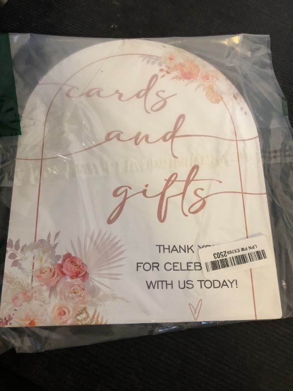 Photo 1 of Floral Decor Cards and Gift Sign, Thank You for Your Gift and Well Wishes Sign, Bridal Shower Favors, Baby Shower Party Decor Supplies with Stand 9 * 11IN