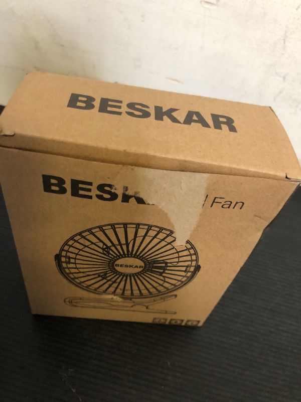 Photo 1 of BESKAR USB Clip on Fan, Portable Small Fan with Cord Powered, 3 Speeds Strong Airflow, with Sturdy Clamp, Quiet Personal Desk Fan