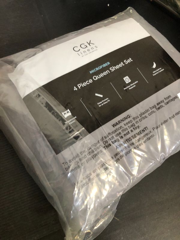 Photo 1 of Queen Size 4 Piece Sheet Set - Comfy Breathable & Cooling Bed Sheets Set - Hotel Luxury Bedding for Women, Men, Kids, Teens, Boys & Girls - Deep Pockets, Soft and Wrinkle Free - Oeko-Tex - Dark Grey