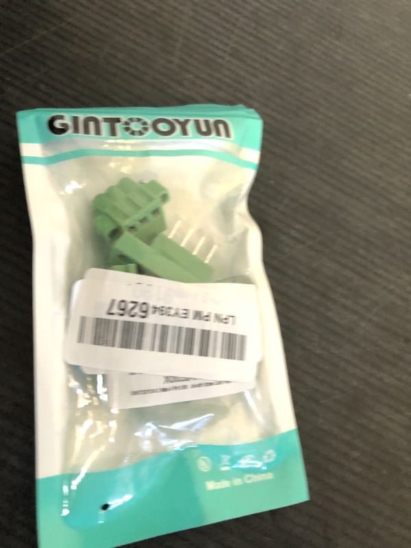 Photo 1 of GINTOOYUN 2 Sets 4 Pin 5.08 mm Terminal, 4-Pin Pluggable Screw Terminal Block Connectors, 4P Through-Wall Terminal Connectors 2EDGWB+2EDGKM with Screw Lock Plate Fixed