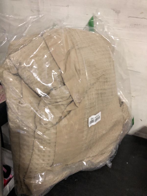 Photo 1 of Bedsure Cotton Duvet Cover King - 100% Cotton Waffle Weave Khaki Duvet Cover King Size, GentleSoft™ and Breathable Tan Bedding Set for All Season, 3 Pieces, 104"x90"