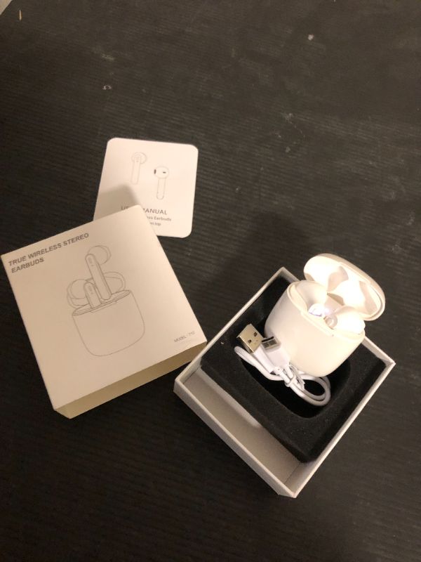 Photo 1 of Wireless Earbuds 40H Playtime 8H Continuous Playtime Bluetooth Ear Buds, IPX6 Waterproof Stereo Sound Bluetooth Wireless Headphones with Microphone and Charging Case for iOS Android Sports