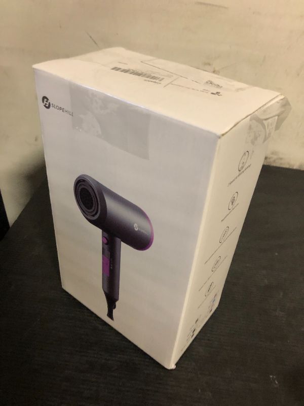 Photo 1 of slopehill Professional Ionic Hair Dryer, Powerful 1800W Fast Drying Low Noise Blow Dryer with 2 Concentrator Nozzle 1 Diffuser Attachments for Home Salon Travel