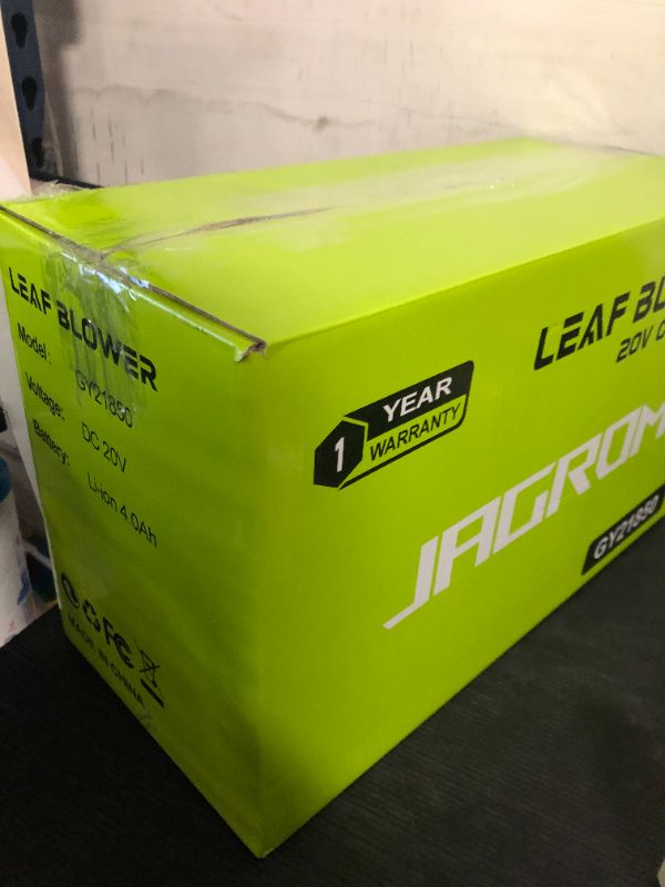 Photo 1 of Leaf Blower Cordless with 2 x 4.0Ah Battery and Charger, 580CFM 160MPH Electric Blower with 2 Speeds, 20V Handheld Leaf Cleaner for Lawn Care, Blowing Leaves, Dust, Snow, Gravel for Patio, Yard, Green