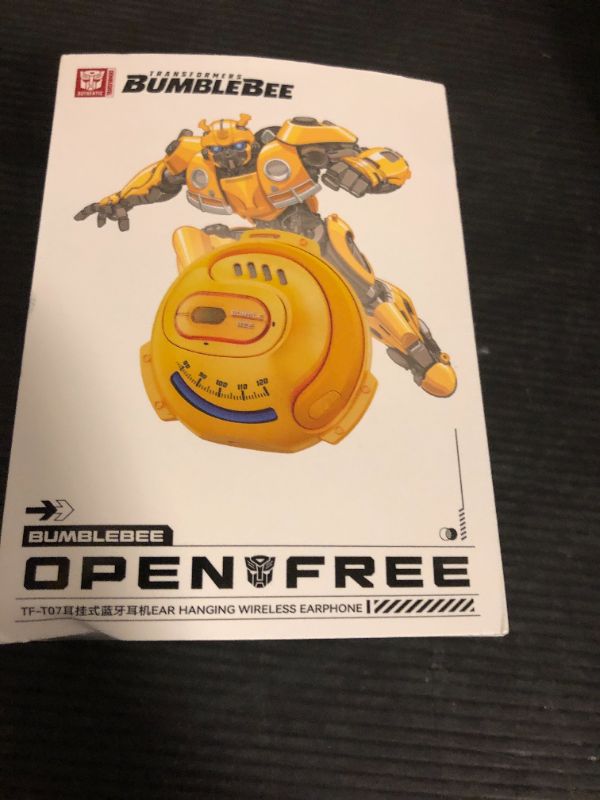 Photo 1 of TRANSFORMERS Open Ear Earbuds with Ear Hooks,Open Ear Headphone True Wireless Earbuds Over Ear Headphones Bluetooth 5.4 60H Play,IPX5 Waterproof for Work Fitness Running Yoga Gym, Yellow-Bumblebee