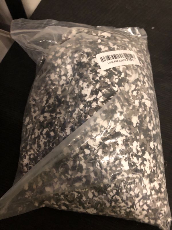 Photo 1 of Taiyin 2.8 Kg/ 6.17 lb Blend Decorative Color Chips Epoxy Flakes for Garage Floor Blend Concrete Coatings Paint Chips for Wall Interior Exterior Basement(Black, White, Grey,2-4 mm)