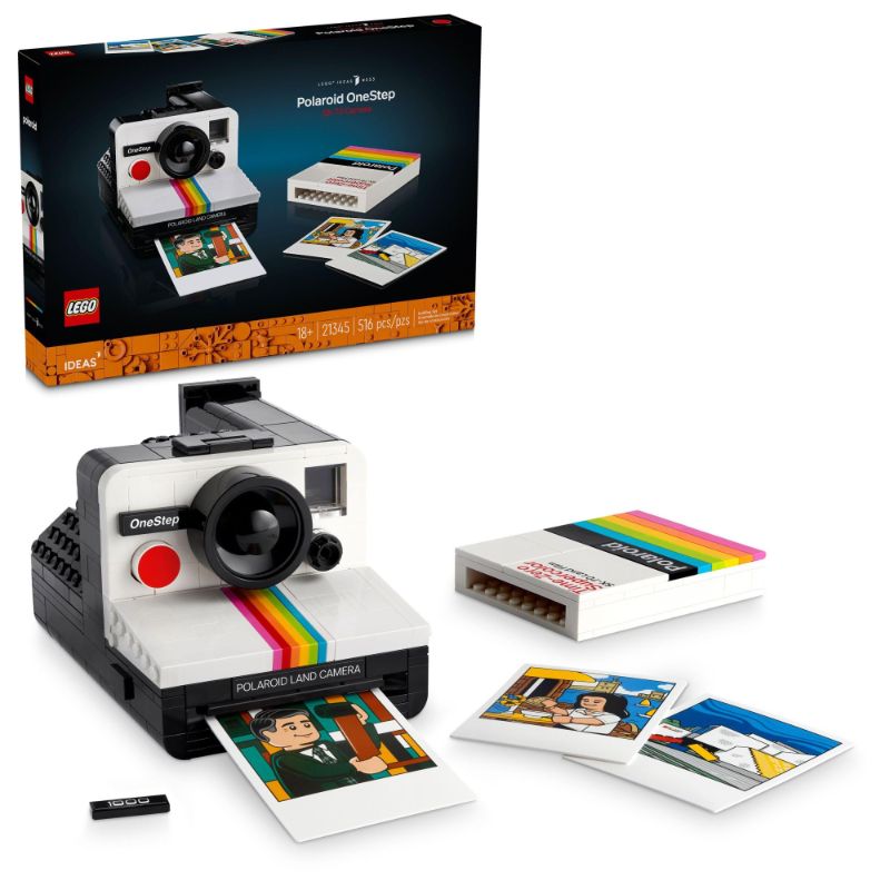 Photo 1 of LEGO Ideas Polaroid OneStep SX-70 Building Set for Adults - Vintage Polaroid Model DIY Craft Kit, Ages 18+ - Gift for Birthdays - 21345