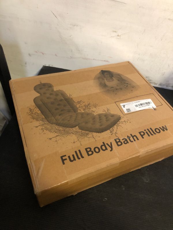 Photo 1 of Full Body Bath Pillow for Bathtub, Thick Bathtub Cushion with Laundry Bag, Luxury Tub Pillow for Bath for Headrest Neck and Back Support White 51" x 16"