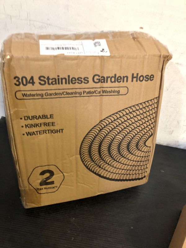 Photo 1 of SPECILITE 50ft 304 Stainless Steel Garden Hose Metal, Heavy Duty Water Pipe with Nozzles for Yard, Outdoor - Flexible, Never Kink & Tangle, Puncture Resistant (Sliver)