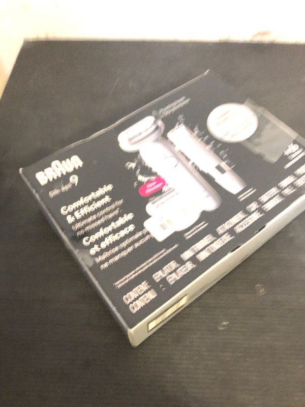 Photo 1 of Braun Silk-épil 9 Epilator, Pivoting Head, Wet and Dry, Includes Body Trimmer, Shaver Head and Trimmer Comb,SES9-441