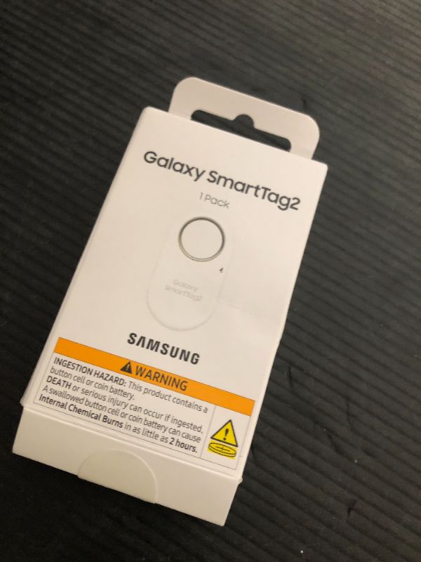 Photo 1 of Samsung Galaxy SmartTag2, Bluetooth Tracker, Smart Tag Tracking Device, Item Finder for Keys, Wallet, Luggage, Pets, Use w/ Phones and Tablets Android 11 or Later, 2023, 1 Pack, White