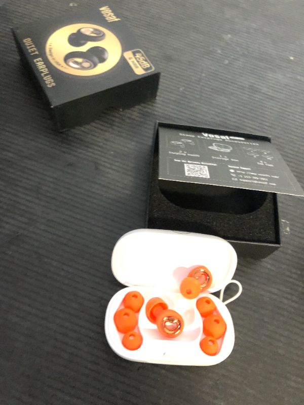 Photo 1 of Vosaf 45dB Ear Plugs for Sleeping Noise Cancelling, Soft Ear Plugs for Concert, Reusable Ear Plugs for Noise Reduction with 8 Ear Tips, Silicone Hearing Protection Ear Plugs for Work, Travel (Orange)