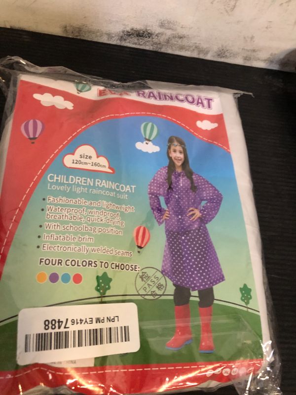 Photo 1 of Cosowe Rain Ponchos for Kids, Reusable Raincoats for Boys Girls, 2 Packs Clear Emergency Rain Jacket with Hood for Disney Outdoor, White