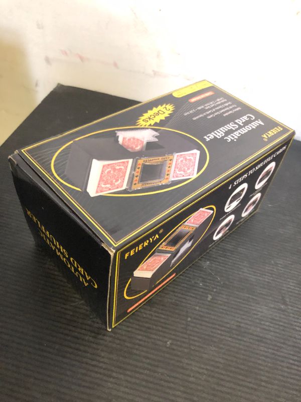Photo 1 of FEIERYA Automatic Card Shuffler 2 Deck,Battery-Operated Electric UNO Poker Shuffler,Playing Card Shuffler for Home Card Game,Travel