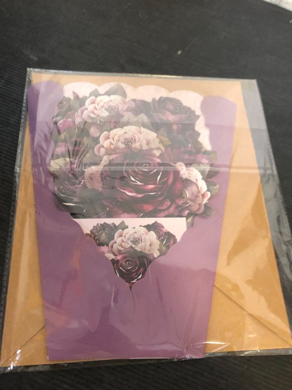Photo 1 of Gcardist Pop Up Cards,Purple Rambler Bouquet Greeting Cards - 12 inches 3D Popup Blossom Paper Flower Greeting Cards for Mother’s Day? Birthday?Anniversary ?wedding ?Note Card ? Envelope Included?