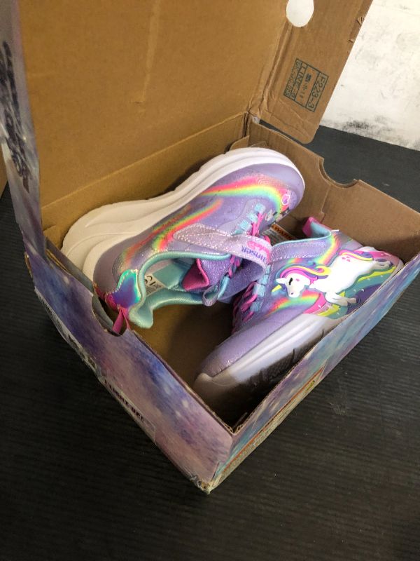 Photo 1 of Skechers Girls Unicorn Chaser Sneaker, Lavender/Multi, 11 Little Kid