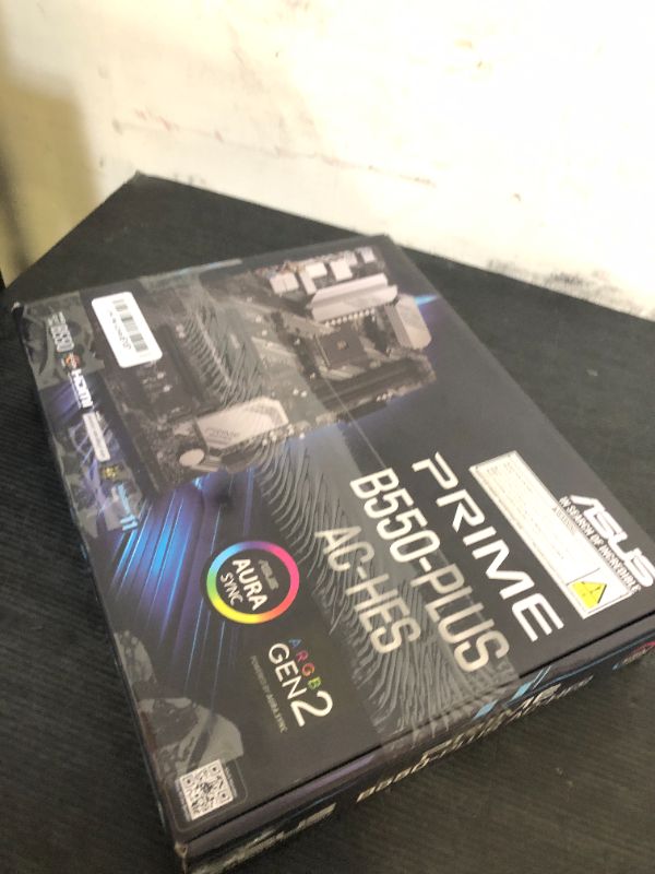 Photo 1 of ASUS Prime B550-PLUS AC-HES AMD AM4 (3rd Gen Ryzen) ATX Motherboard (Dual M.2, PCIe4.0, WIFI5, 1Gb Ethernet, SATA 6 Gbps, USB 3.2 Gen 2 Type-C, Front USB 3.2 Gen 1 Type-C and CEC Tier II Ready)