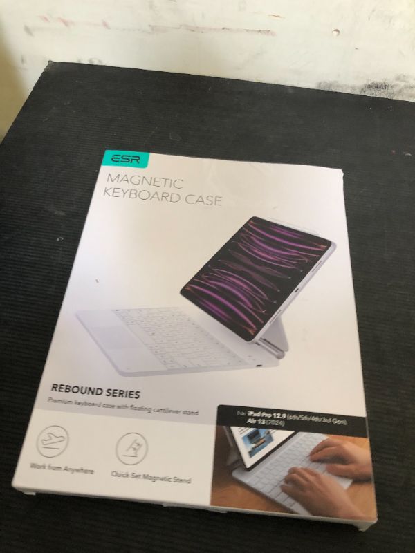 Photo 1 of ESR iPad Air 13 Inch Case Keyboard (M3/M2, 2025/2024) &iPad Pro 12.9 inch (3/4/5/6th Gen) Magic Keyboard, Easy-Set Floating Cantilever Stand, Precision Multi-Touch Trackpad, Rebound Series, White