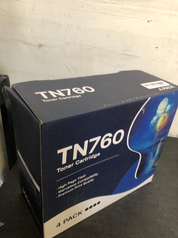 Photo 1 of Forzik Compatible Toner Cartridge Replacement for Brother TN760 TN-760 TN730 TN-730 High Yield Compatible with DCP-L2550DW HL-L2350DW MFC-L2710DW Printer (4 Black)
