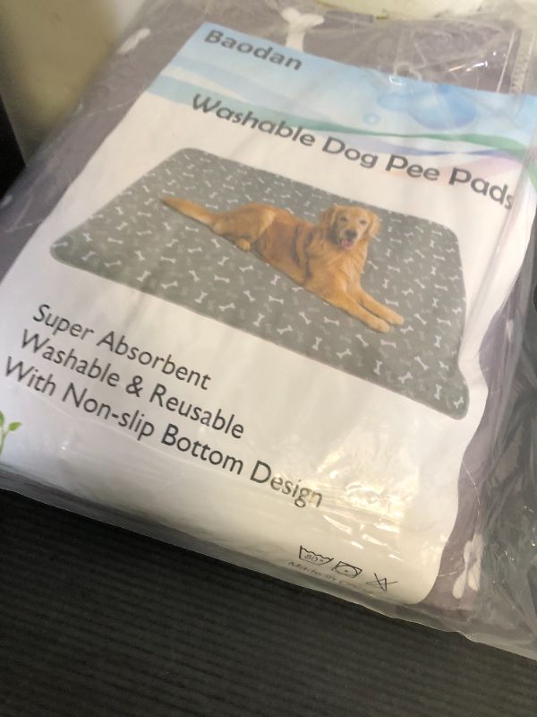 Photo 1 of Baodan Washable Pee Pads for Dogs, Large 2 Pack 36”x48” Dog Pee Pads Washable, Waterproof Puppy Pads Mat Reusable Fast Absorbent Dog Potty Training Pads, Whelping Pads for Playpen Crate