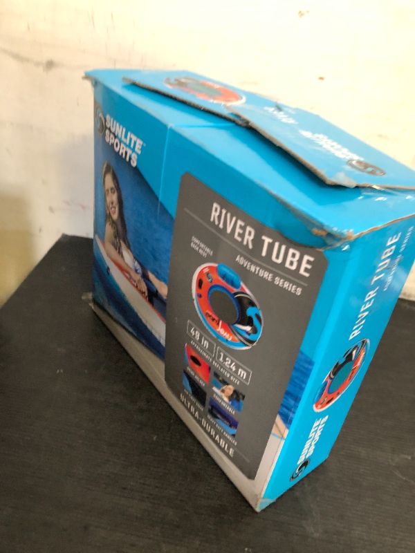 Photo 1 of 2025 New & Upgraded Sunlite Sports Heavy Duty River Tube Inflatable, Premium Water Float to Lounge Above Lake and River, Outdoor Water Raft Sport Fun, Recreational Use