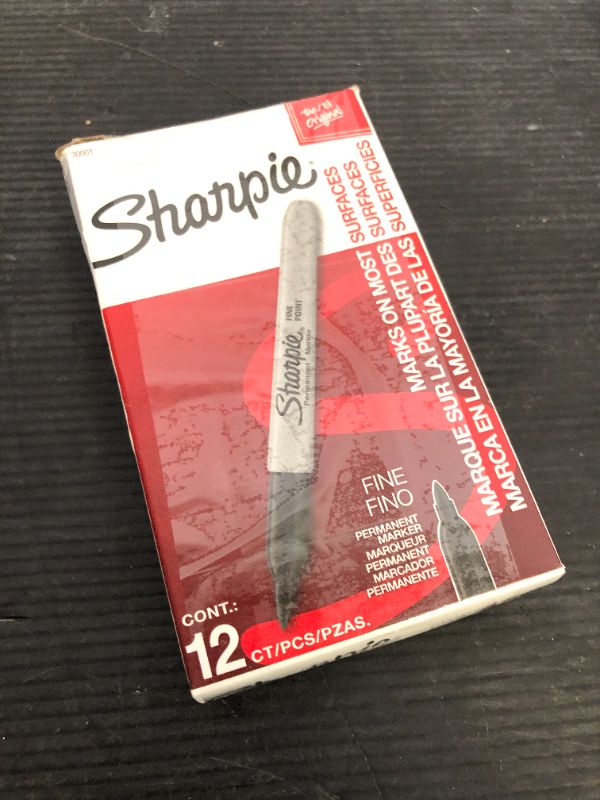 Photo 1 of Sharpie Permanent Markers, Fine Tip, Black, 8Count - For Classroom, Office, & Home, Quick Drying, Fade Resistant, For Wood, Plastic, Paper, Metal, And More, Ideal for Posters, Drawing, Coloring