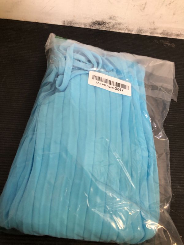 Photo 1 of Ellames Women's 2025 Summer Spaghetti Strap Pleated Casual Swing Dress with Belt Blue Medium