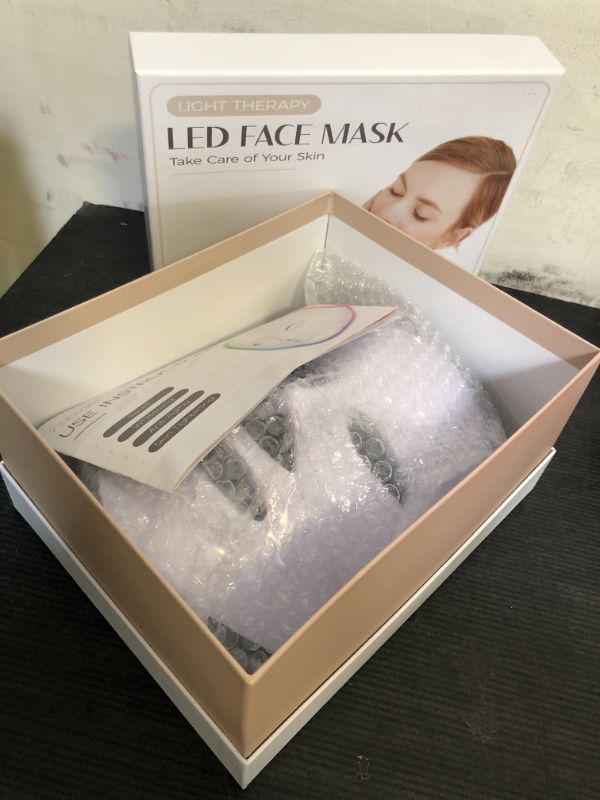 Photo 1 of SDKWDH Red Light Therapy for Face, Led Face Mask Light Therapy, 7-1 Colors LED Facial Skin Care Mask, Off White Off White
