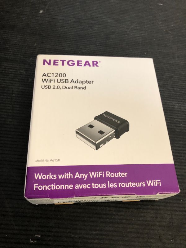 Photo 1 of NETGEAR AC1200 Wi-Fi USB 2.0 Mini Adapter for Desktop PC | Dual Band WiFi Stick for Wireless Internet (A6150-100PAS)