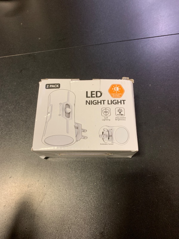 Photo 1 of fesnne Night Light, LED Night Lights Plug into Wall, [2 Pack] Warm White 3000K, 0-100LM Adjustable Brightness Light Sensor Nightlights Plug in Wall for Hallway, Bathroom, Adults, Neutral Beige