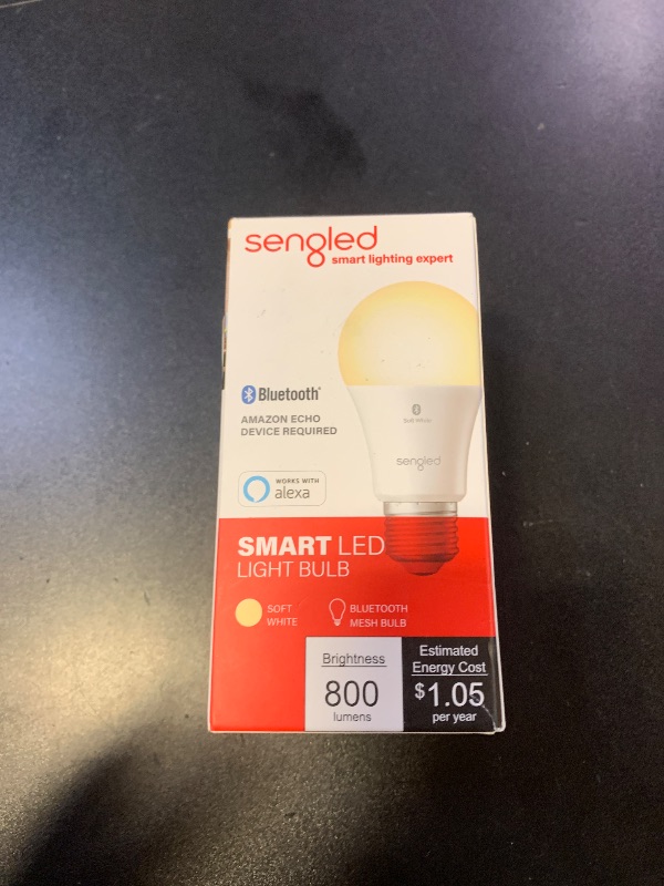 Photo 1 of Sengled Alexa Light Bulb, S1 Auto Pairing with Alexa Devices, Warm Smart Light Bulbs, Bluetooth Mesh Smart Home Lighting, E26 60W Equivalent, 800LM, 1-Pack