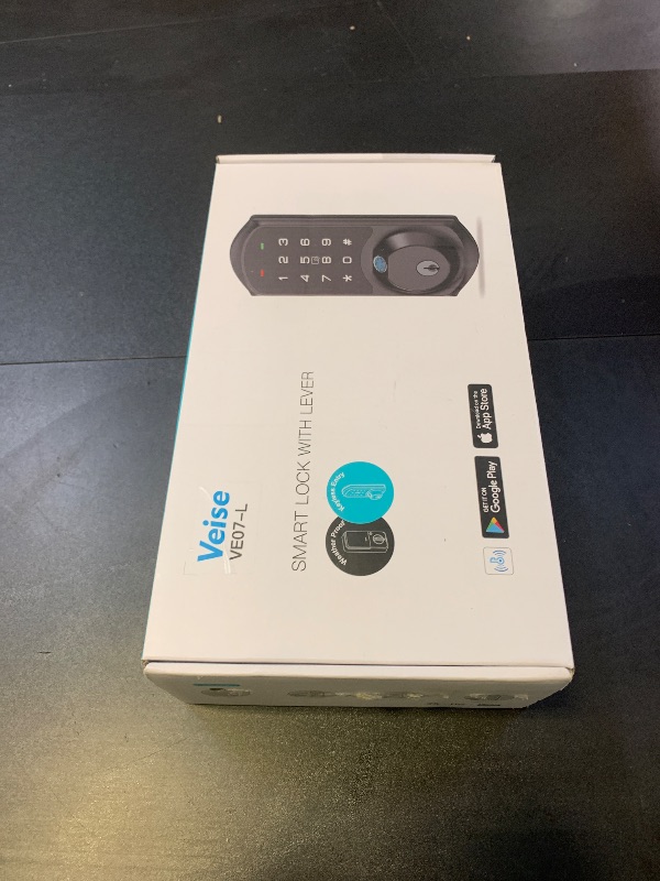 Photo 1 of Veise VE07-L Fingerprint Smart Locks for Front Door with 2 Lever Handle Set, App Control, Keyless Entry, Electronic Digital Keypad Deadbolt, Auto Lock, Waterproof, Easy to Install, Satin Nickel